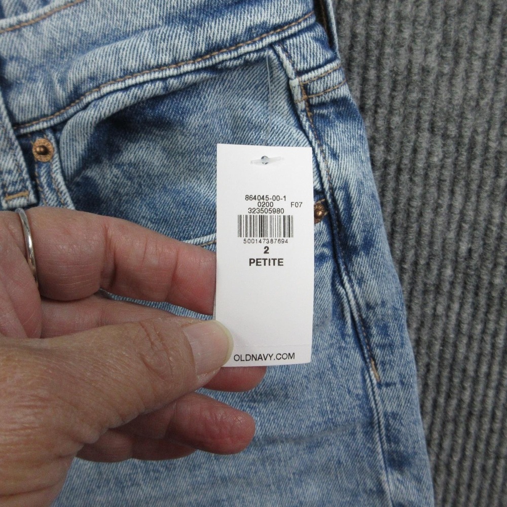 Old Navy Jeans Womens 2 Petite Blue Baggy Wide-Leg High Rise Denim 28x28.5* NWT - Picture 10 of 16